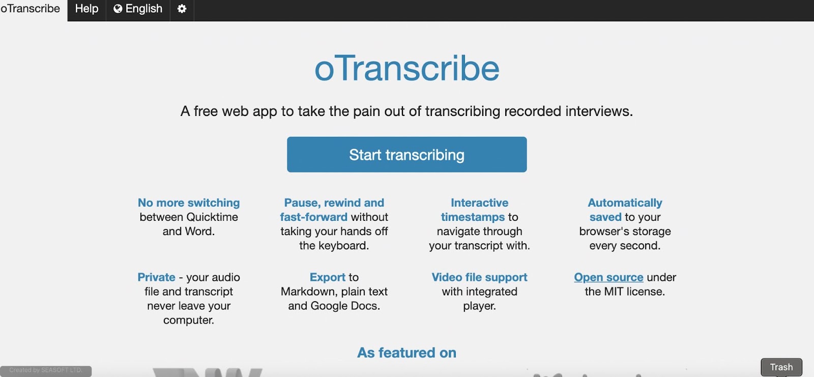 oTranscribe