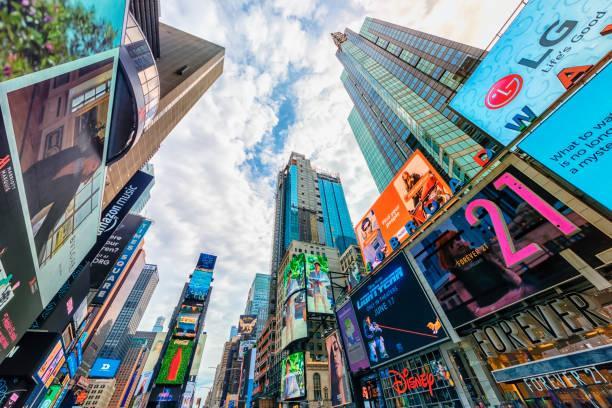 Times Square, the major commercial intersection in Midtown Manhattan, New York. July 2022 - New York, United States - Times Square  intersection in New York City New York Fashion Week Manhattan; Venue stock pictures, royalty-free photos & images