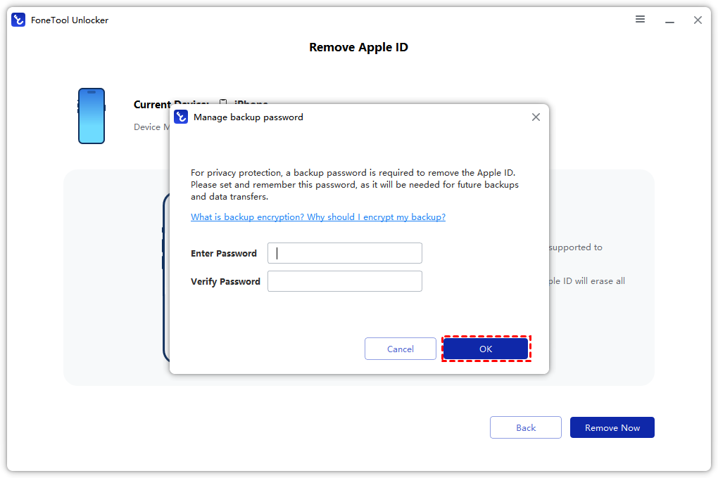 enter-password-to-remove-apple-id